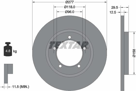 Textar 92114100 - Discofreno autozon.pro