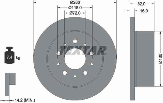 Textar 92116100 - Discofreno autozon.pro