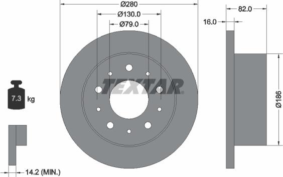 Textar 92116200 - Discofreno autozon.pro