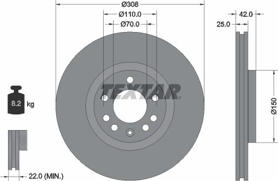 Textar 92110905 - Discofreno autozon.pro