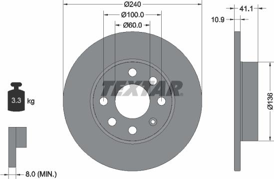 Textar 92111300 - Discofreno autozon.pro