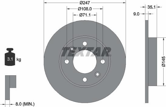 Textar 92111700 - Discofreno autozon.pro