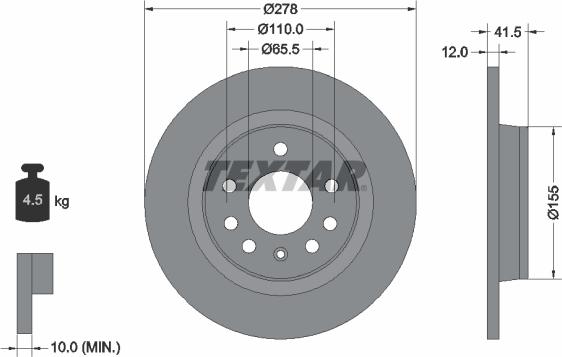 Textar 92118500 - Discofreno autozon.pro