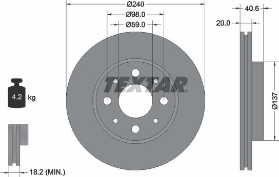 Textar 92118000 - Discofreno autozon.pro