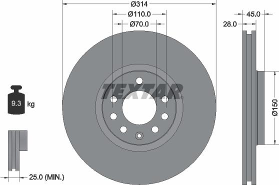 Textar 92118803 - Discofreno autozon.pro