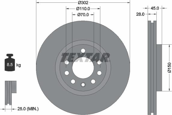 Textar 92118300 - Discofreno autozon.pro