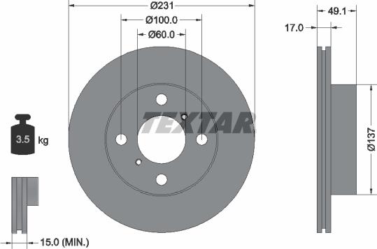 Textar 92113300 - Discofreno autozon.pro