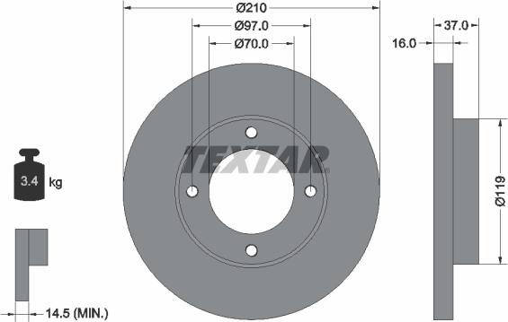 Textar 92112600 - Discofreno autozon.pro