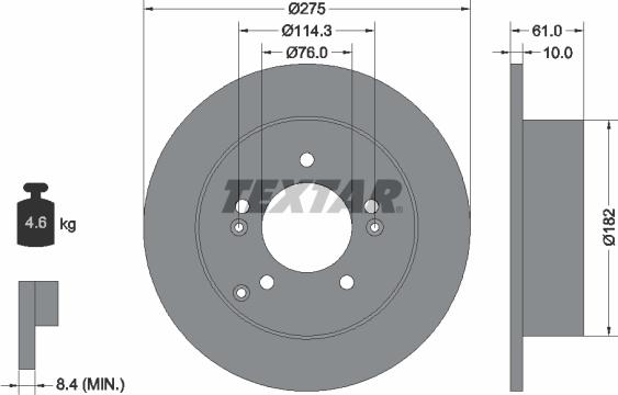 Textar 92185803 - Discofreno autozon.pro