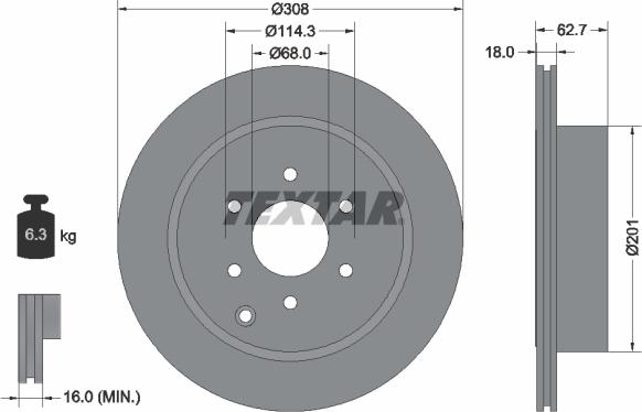 Textar 92181603 - Discofreno autozon.pro