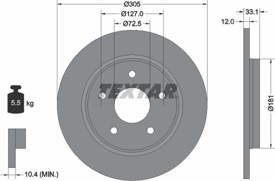 Textar 92181005 - Discofreno autozon.pro