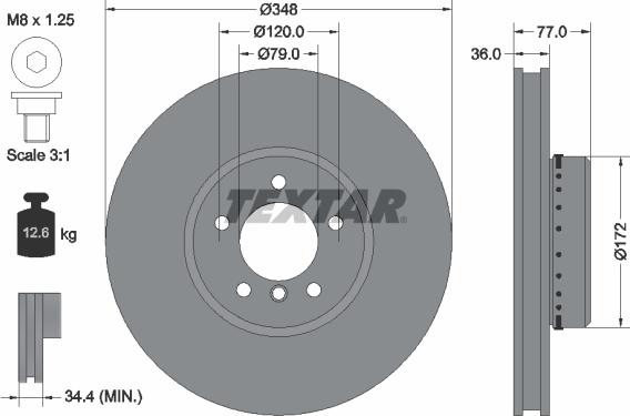 Textar 92182425 - Discofreno autozon.pro