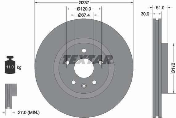 Textar 92187103 - Discofreno autozon.pro