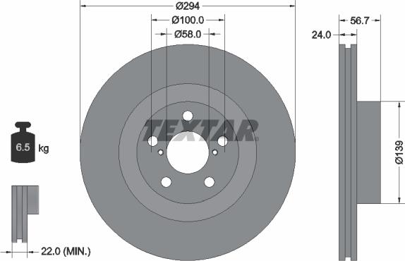 Textar 92139500 - Discofreno autozon.pro