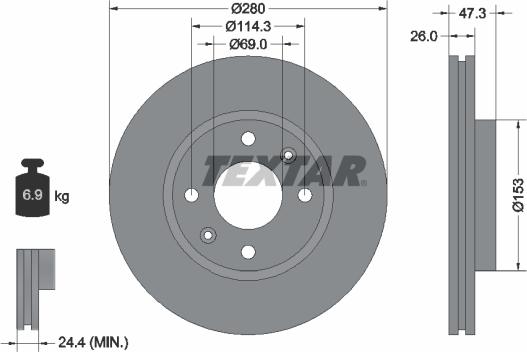 Textar 92136603 - Discofreno autozon.pro