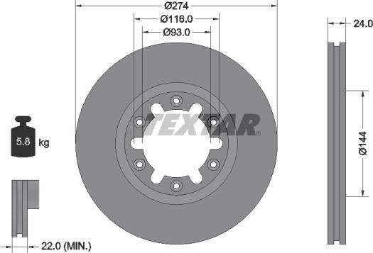 Textar 92136300 - Discofreno autozon.pro