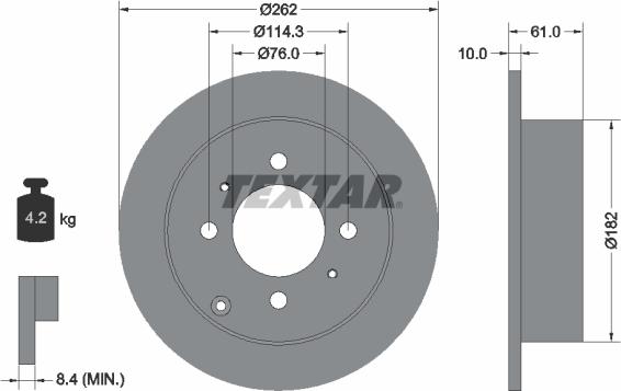 Textar 92130900 - Discofreno autozon.pro