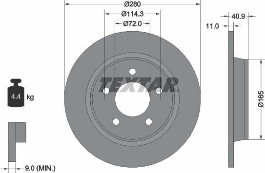 Textar 92130600 - Discofreno autozon.pro