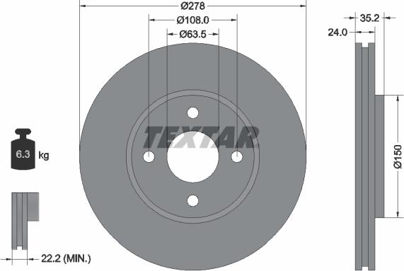 Textar 92131300 - Discofreno autozon.pro