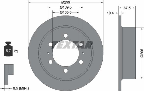 Textar 92138500 - Discofreno autozon.pro