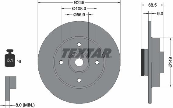 Textar 92133300 - Discofreno autozon.pro