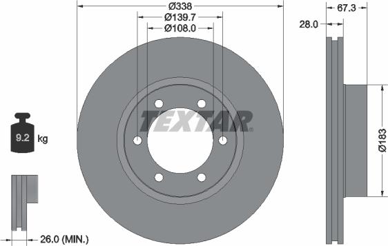 Textar 92137300 - Discofreno autozon.pro