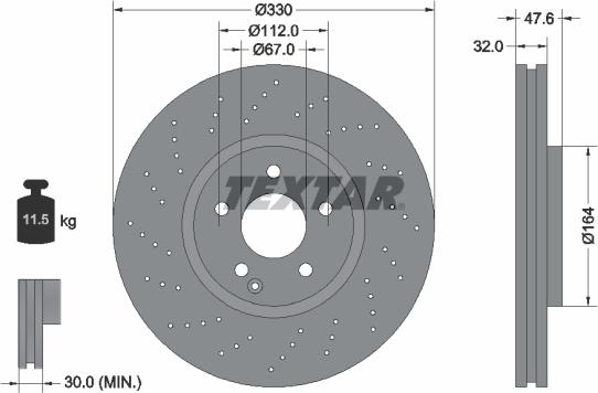 Textar 92124100 - Discofreno autozon.pro