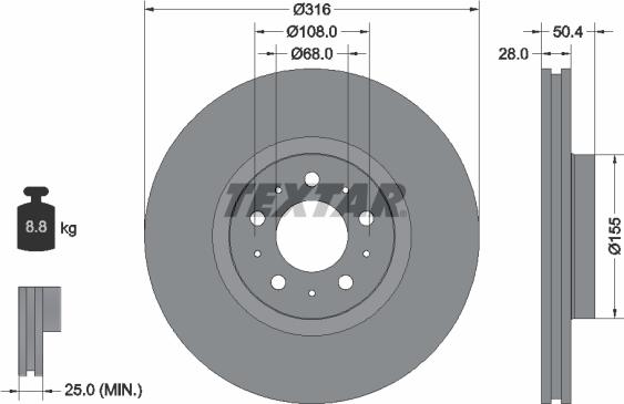 Textar 92126603 - Discofreno autozon.pro