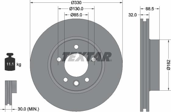 Textar 92121605 - Discofreno autozon.pro