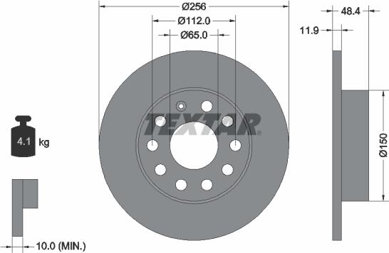 Textar 92121105 - Discofreno autozon.pro