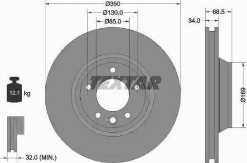 Textar 92121810 - Discofreno autozon.pro