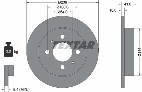 Textar 92128600 - Discofreno autozon.pro