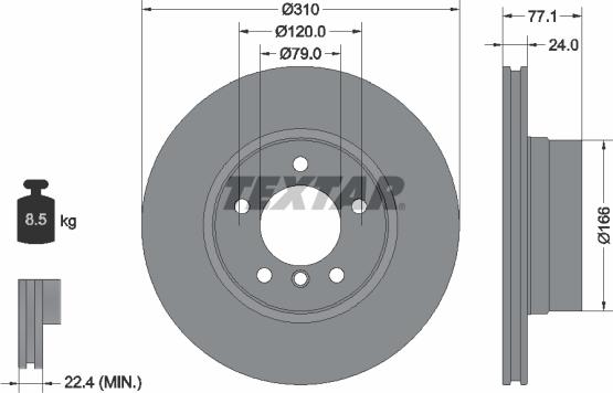 Textar 92122500 - Discofreno autozon.pro