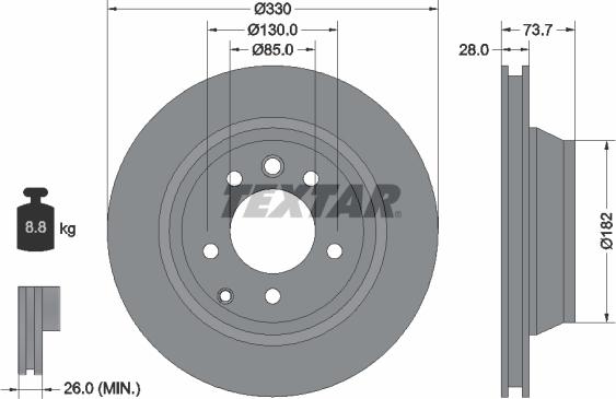 Textar 92122000 - Discofreno autozon.pro