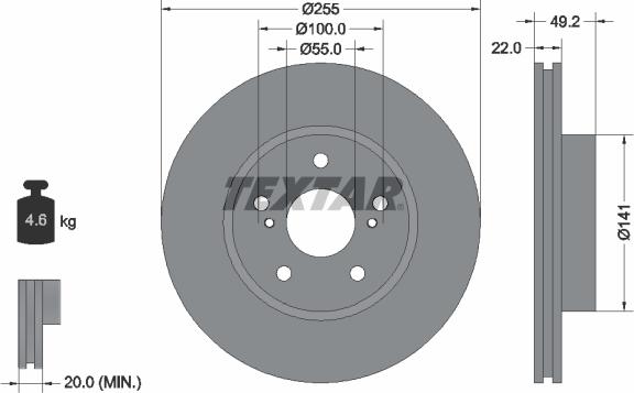 Textar 92179503 - Discofreno autozon.pro