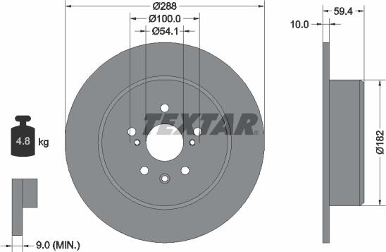 Textar 92179203 - Discofreno autozon.pro