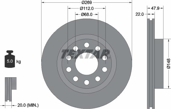 Textar 92176905 - Discofreno autozon.pro