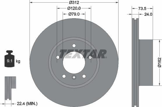 Textar 92176105 - Discofreno autozon.pro