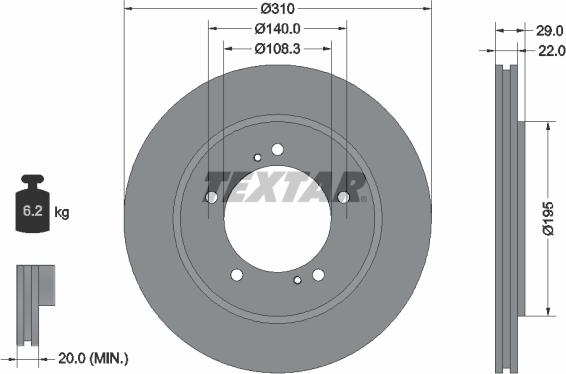 Textar 92170503 - Discofreno autozon.pro