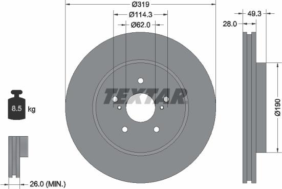 Textar 92171503 - Discofreno autozon.pro