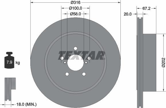 Textar 92173703 - Discofreno autozon.pro