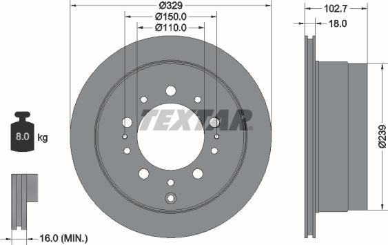 Textar 92172803 - Discofreno autozon.pro