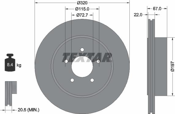 Textar 92177205 - Discofreno autozon.pro