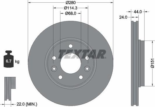 Textar 92346803 - Discofreno autozon.pro