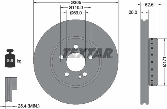 Textar 92343625 - Discofreno autozon.pro