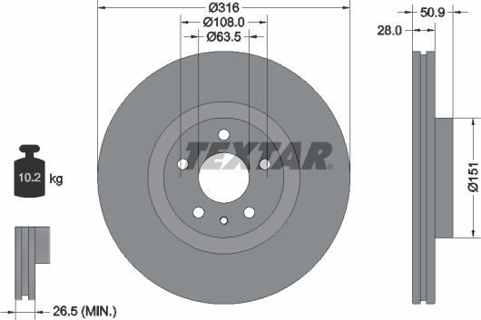 Textar 92309603 - Discofreno autozon.pro