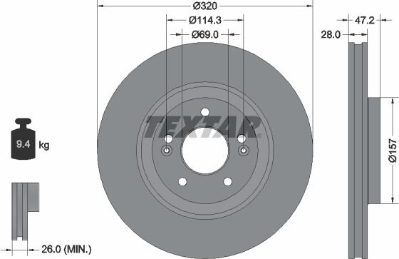 Textar 92306303 - Discofreno autozon.pro