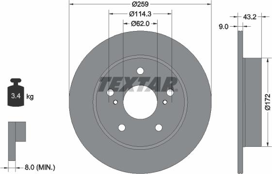 Textar 92308303 - Discofreno autozon.pro