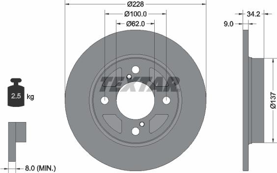 Textar 92303603 - Discofreno autozon.pro