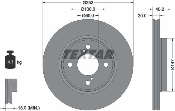 Textar 92303703 - Discofreno autozon.pro